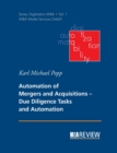 Automation of Mergers and Acquisitions : Due Diligence Tasks and Automation - Book