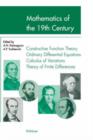 Mathematics of the 19th Century : Function Theory According to Chebyshev Ordinary Differential Equations Calculus of Variations Theory of Finite Differences - Book
