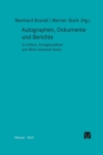Autographen, Dokumente und Berichte : Zu Edition, Amtsgeschaften und Werk Immanuel Kants - Book
