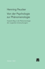 Von der Psychologie zur Phanomenologie - Book