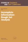 Incomplete Information: Rough Set Analysis - Book