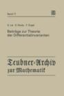 Beitrage Zur Theorie Der Differentialinvarianten - Book