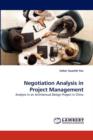 Negotiation Analysis in Project Management - Book