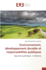 Environnement, Developpement Durable Et Responsabilites Publiques - Book