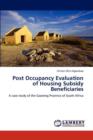 Post Occupancy Evaluation of Housing Subsidy Beneficiaries - Book