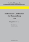 Historisches Ortslexikon fur Brandenburg, Teil I, Prignitz N-Z - Book