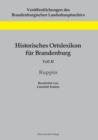 Historisches Ortslexikon fur Brandenburg, Teil II, Ruppin - Book