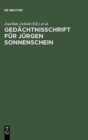Ged?chtnisschrift f?r J?rgen Sonnenschein - Book
