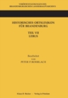 Historisches Ortslexikon Fur Brandenburg, Teil VII, Lebus - Book