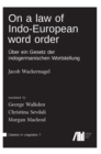 On a law of Indo-European word order - Book