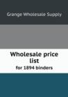 Wholesale Price List for 1894 Binders - Book