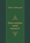 Does Science Need Secrecy? - Book