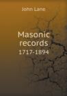 Masonic Records 1717-1894 - Book