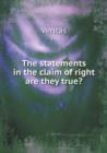 The Statements in the Claim of Right Are They True? - Book