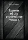 Reports of the Proceedings Volume 1 - Book