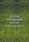 Catalog of Copyright Entries Volume 28. Part 14 - Book