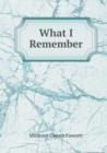 What I Remember - Book