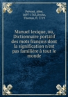 Manuel Lexique Ou, Dictionnaire Portatif Des Mots Francois - Book