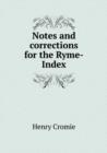 Notes and Corrections for the Ryme-Index - Book