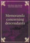 Memoranda Concerning Descendants - Book