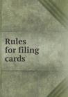 Rules for Filing Cards - Book