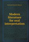 Modern Literature for Oral Interpretation - Book