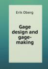 Gage Design and Gage-Making - Book