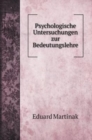 Psychologische Untersuchungen zur Bedeutungslehre - Book