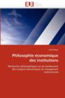 Philosophie  conomique Des Institutions - Book
