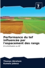 Performance du tef influencee par l'espacement des rangs - Book