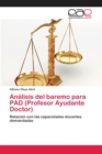 Analisis del baremo para PAD (Profesor Ayudante Doctor) - Book