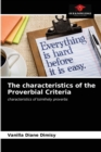The characteristics of the Proverbial Criteria - Book