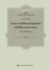 Lectures on Differential Equations and Differential Geometry - Book