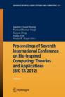 Proceedings of Seventh International Conference on Bio-Inspired Computing: Theories and Applications (BIC-TA 2012) : Volume 1 - Book