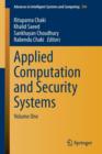 Applied Computation and Security Systems : Volume One - Book