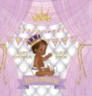 Baby Shower Guest Book : It's a Prince! Cute Little Prince Royal Black Boy Gold Crown Ribbon With Letters Purple White Pillow Theme Hardback - Book