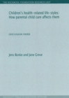 Children's Health-Related Life-Styles : How Parental Child Care Affects Them - Book