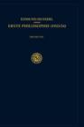Erste Philosophie (1923/24) : Erster Teil, Kritische Ideengeschichte - Book
