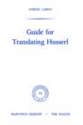 Guide for Translating Husserl - Book
