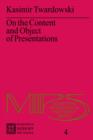 On the Content and Object of Presentations : A Psychological Investigation - Book
