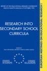 Research into Secondary School Curricula - Book