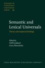 Semantic and Lexical Universals : Theory and Empirical Findings - Book