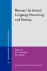 Research in Second Language Processing and Parsing - Book