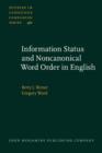 Information Status and Noncanonical Word Order in English - eBook