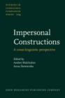 Impersonal Constructions : A cross-linguistic perspective - eBook