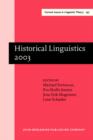 Historical Linguistics 2003 : Selected papers from the 16th International Conference on Historical Linguistics, Copenhagen, 11-15 August 2003 - eBook