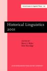 Historical Linguistics 2001 : Selected papers from the 15th International Conference on Historical Linguistics, Melbourne, 13-17 August 2001 - eBook