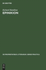 Epinikion : General Form in the Odes of Pindar - Book