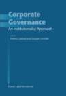 Corporate Governance: An Institutionalist Approach : An Institutionalist Approach - eBook