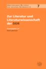 Zur Literatur und Literaturwissenschaft der DDR - Book
